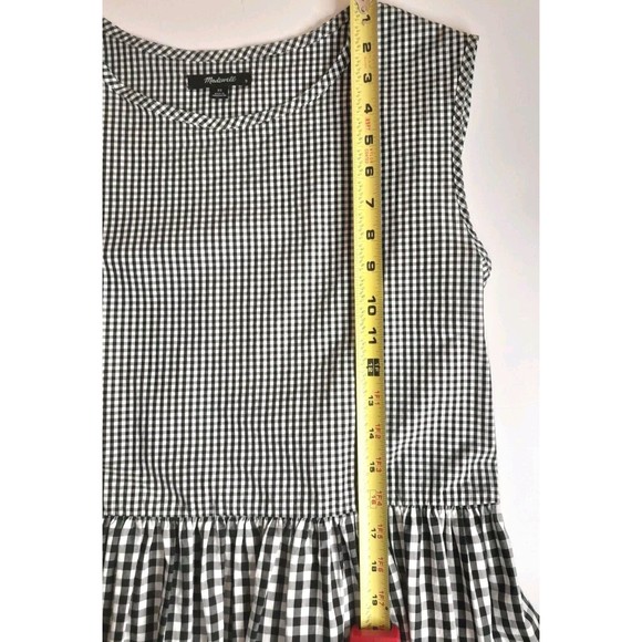 Madewell Sz XS Sleeveless Tie Back Cotton Drop Waist Babydoll Gingham Dress - Picture 11 of 13